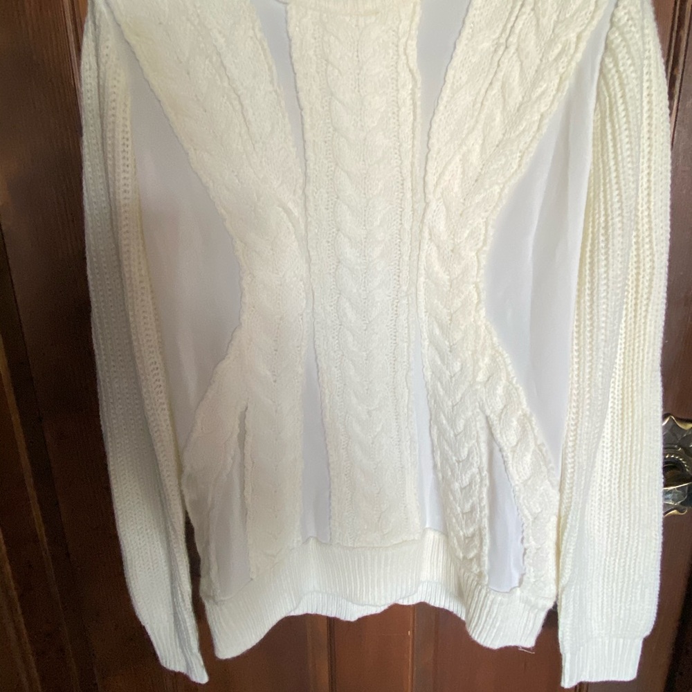 Neiman Marcus Cable Knit Mesh Sweater - Picture 4 of 10